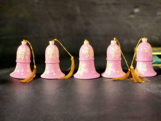 Handmade Christmas Decor Bells Collection: Holiday bells made from Paper mache in Kashmir