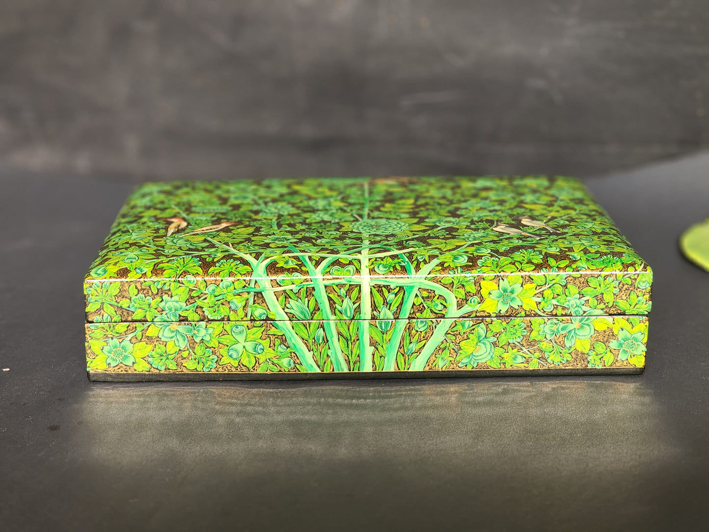 Green jewelry box: Bridesmaid gift for engagement rings and jewellery display-