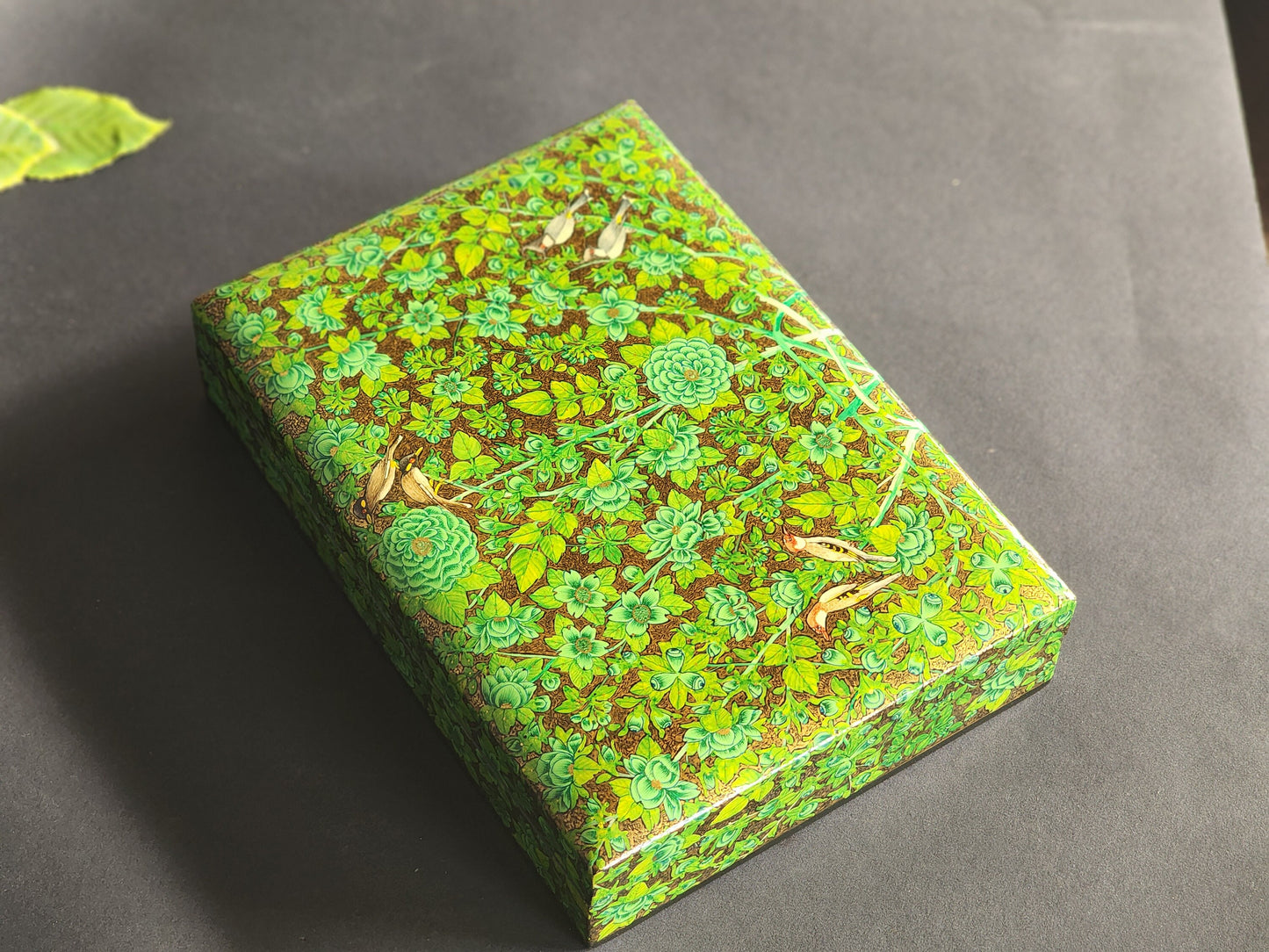 Green jewelry box: Bridesmaid gift for engagement rings and jewellery display-