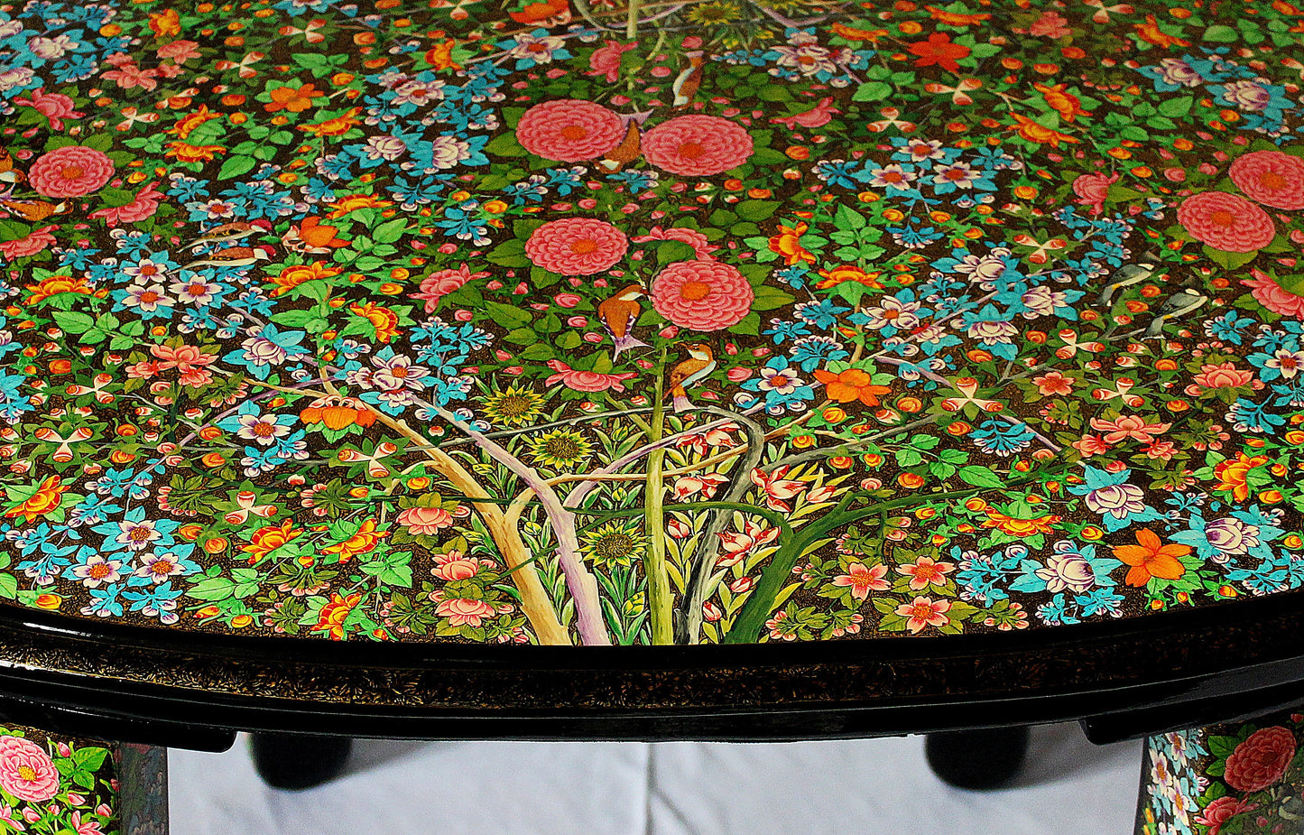 Crafted Table: Handmade Painted vintage Kashmir Real gold paper mache lacquered art-