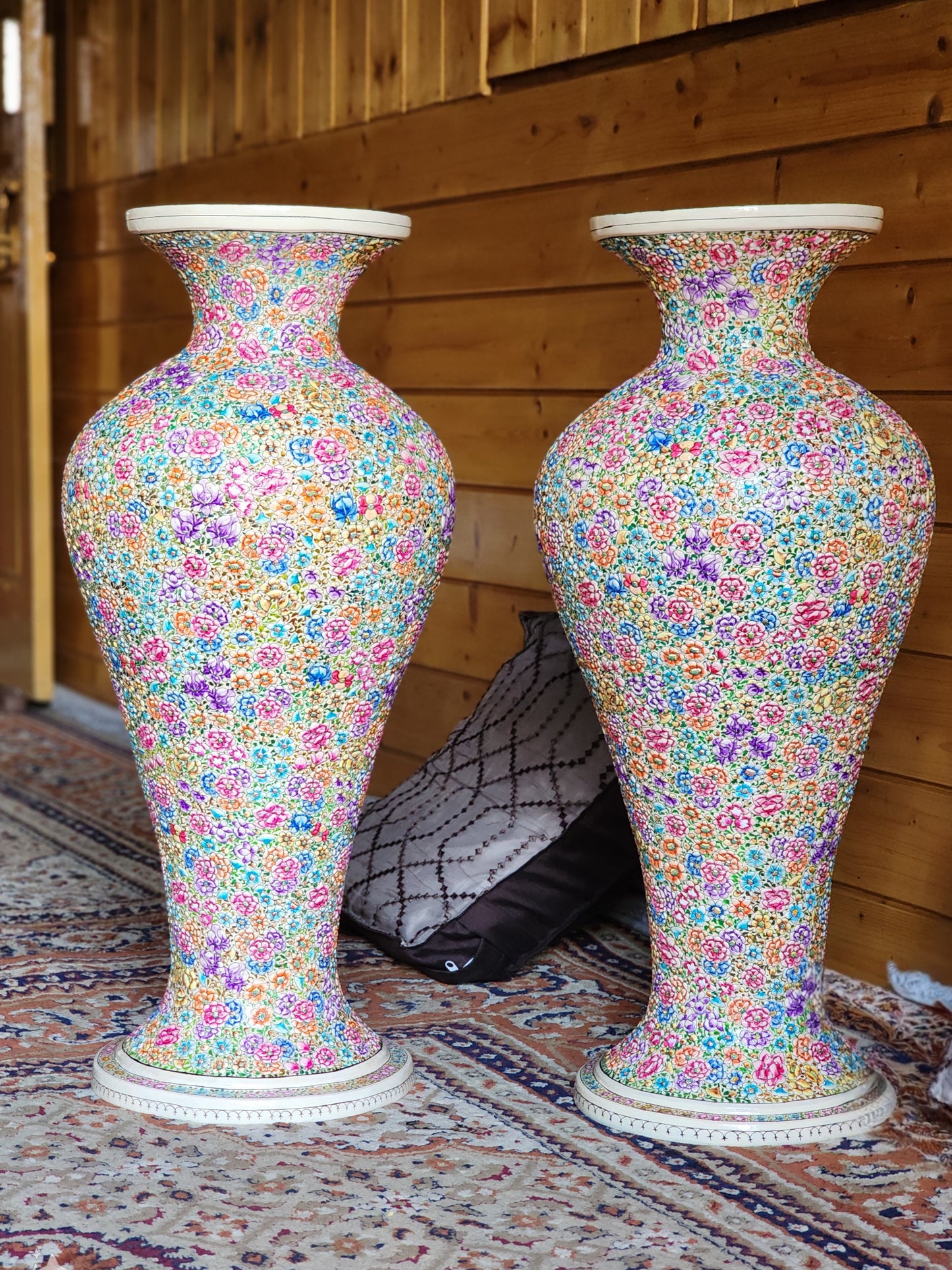 Embossed Art vase pair