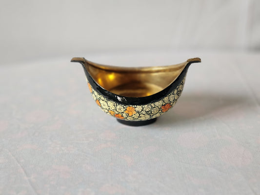 Ashtray Bowls Brass floral art on paper mache