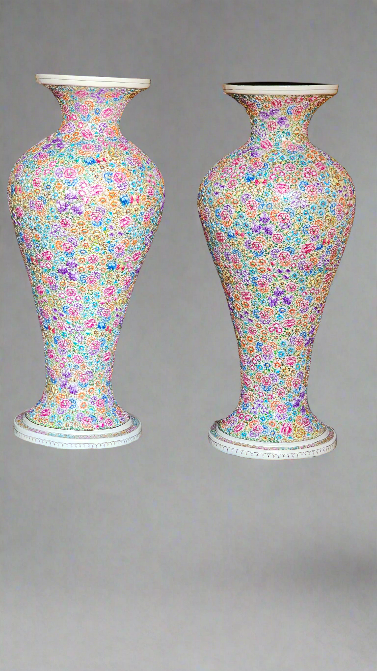 Embossed Art vase pair