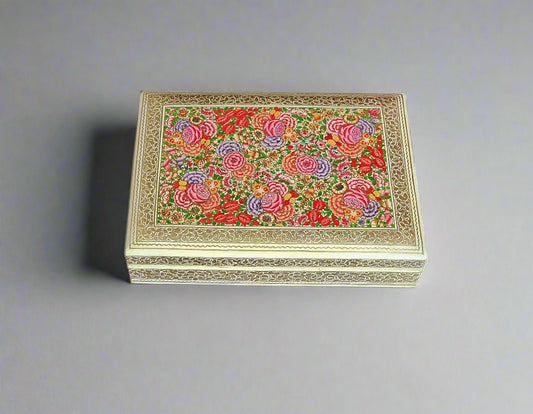 Arts and Crafts hand painted box, A bridal shower gift keepsake box one of a kind-.