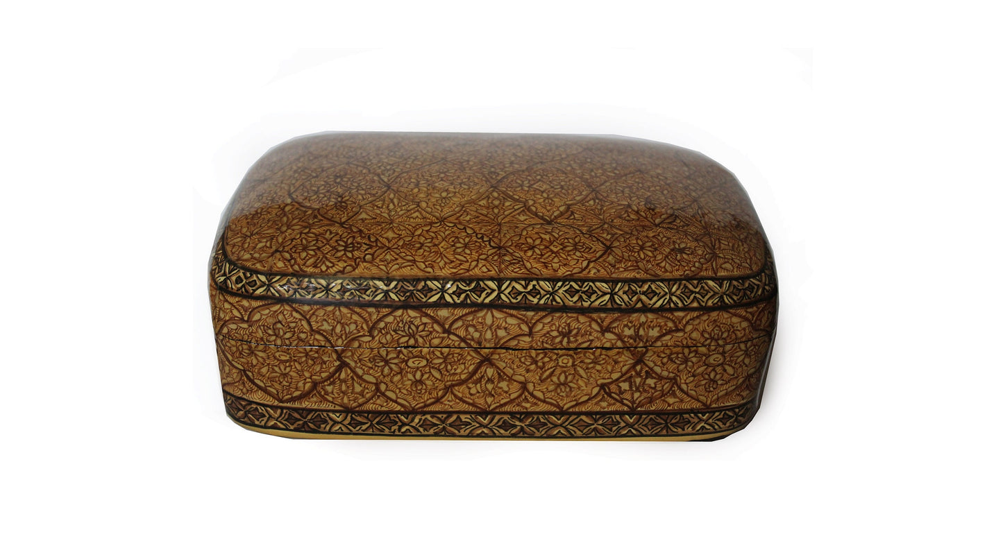 Exquisite Mystery Boxes from Kashmir: Cedar Jewelry Box Made of Lacquered Papier Mache