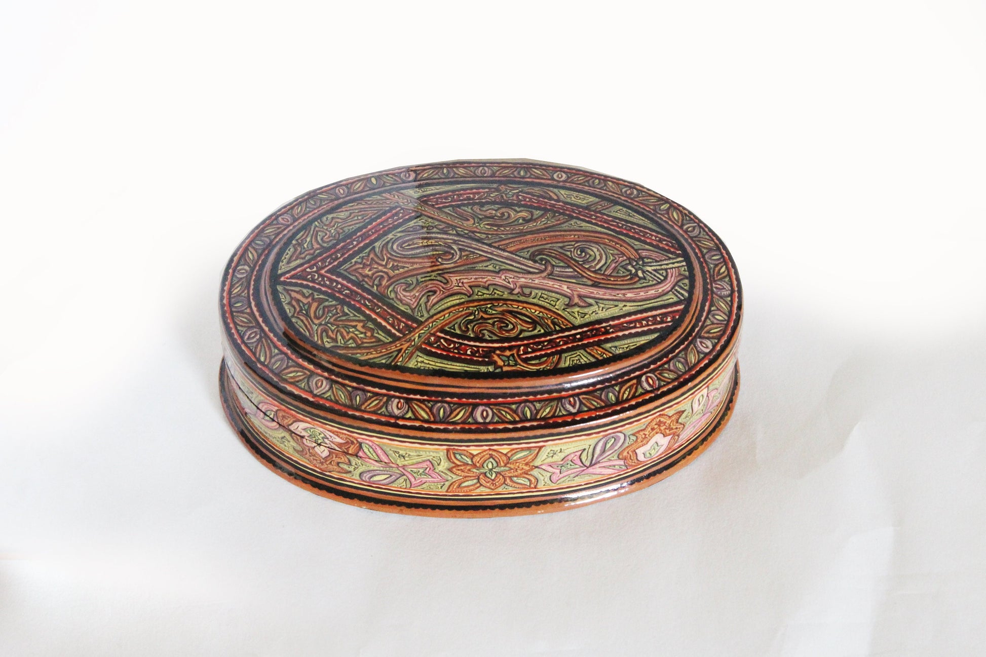 Exquisite Mystery Boxes from Kashmir: Cedar Jewelry Box Made of Lacquered Papier Mache