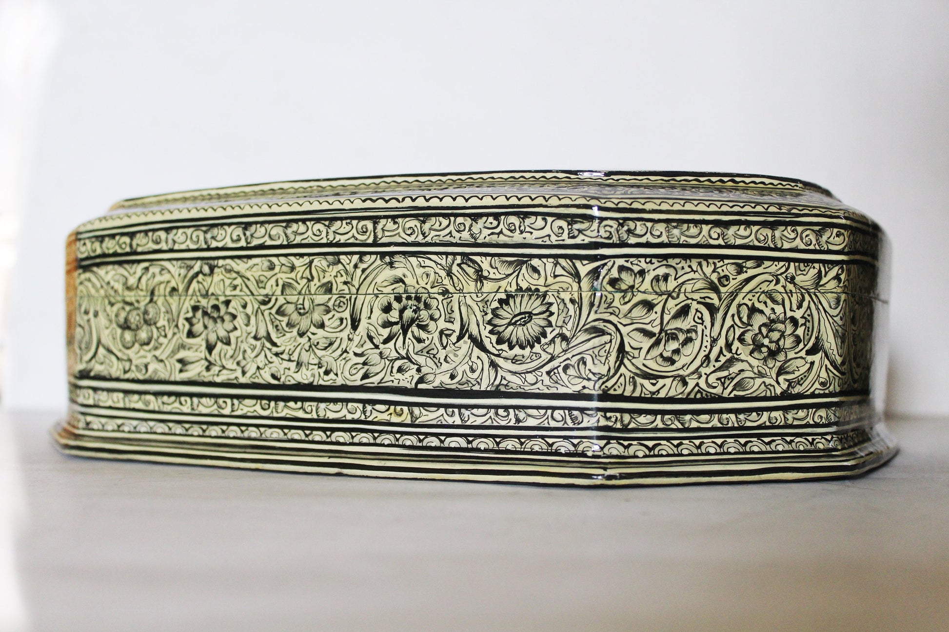 Exquisite Mystery Boxes from Kashmir: Cedar Jewelry Box Made of Lacquered Papier Mache