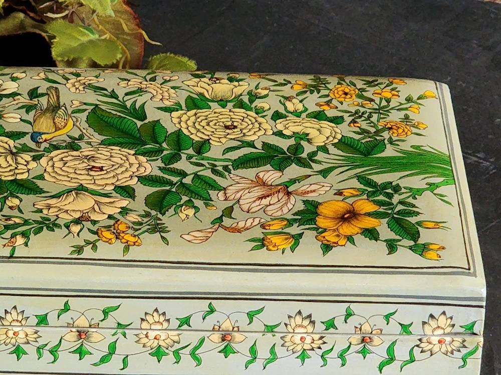 Hand-Painted Floral Paper Mache Engagement Gift Box Collection