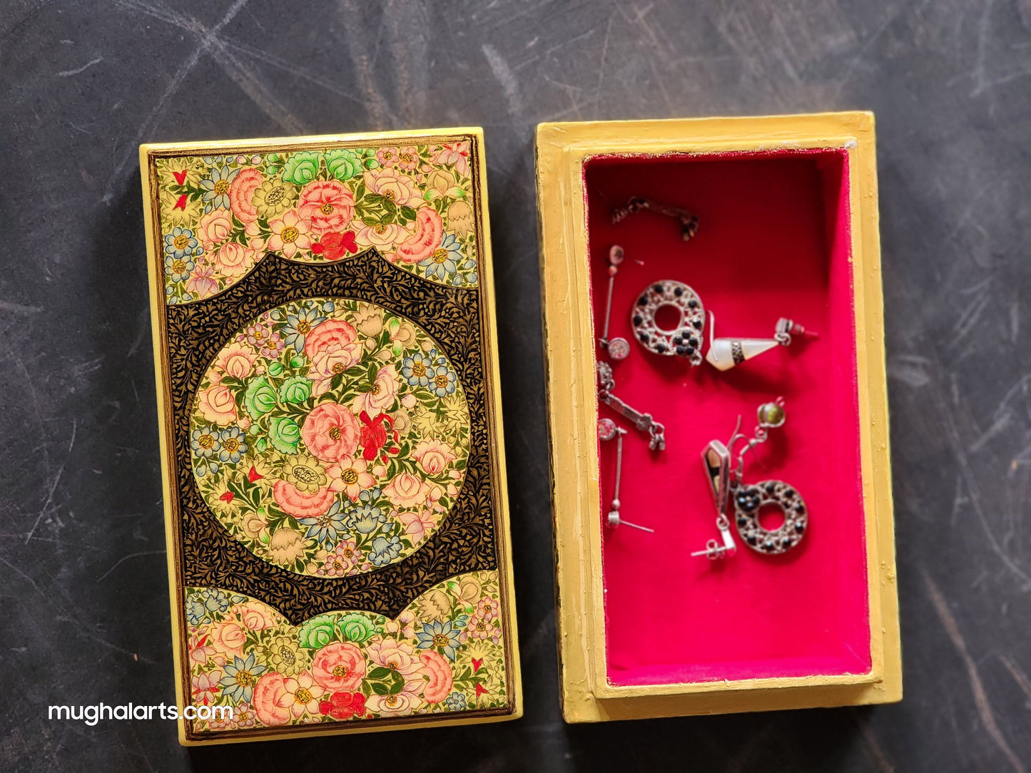 Handmade Paper Mache Box with Gulandar Gul Artwork