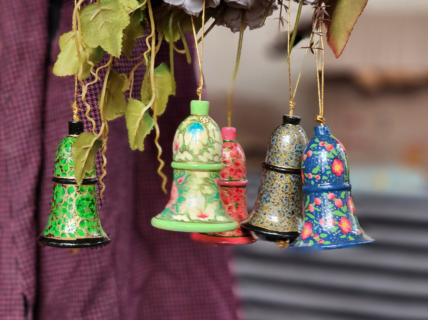 Handcrafted Christmas Decoration Bells: Rustic Elegance for Your Home-Holiday wall decor bells