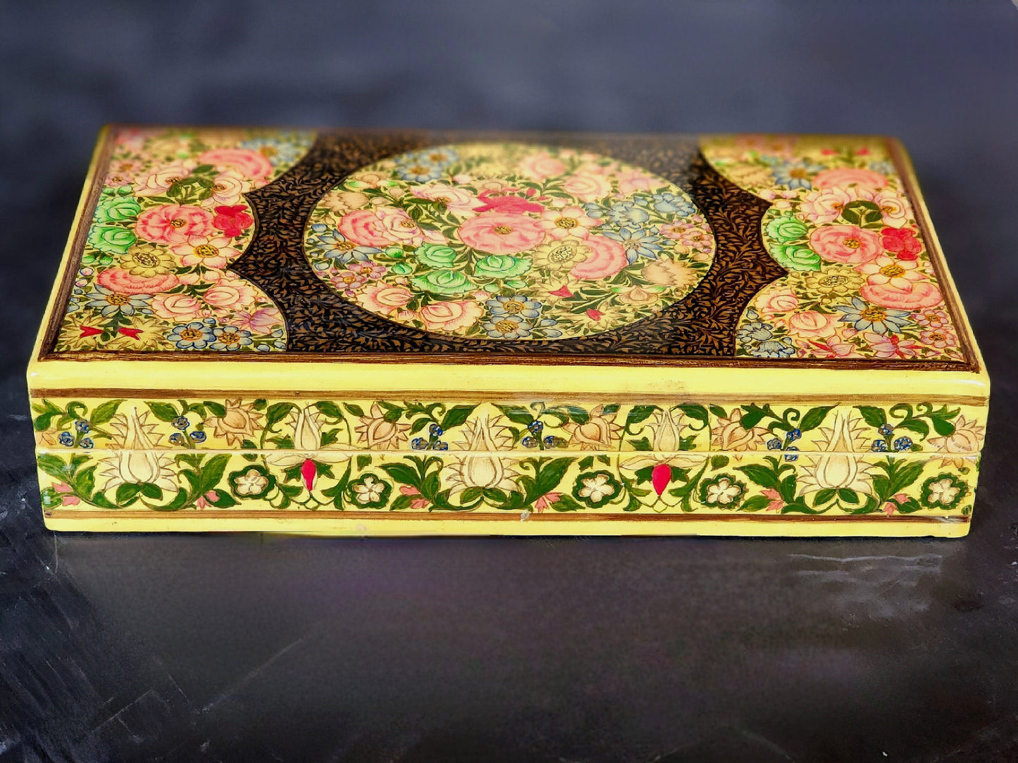 Handmade Paper Mache Box with Gulandar Gul Artwork