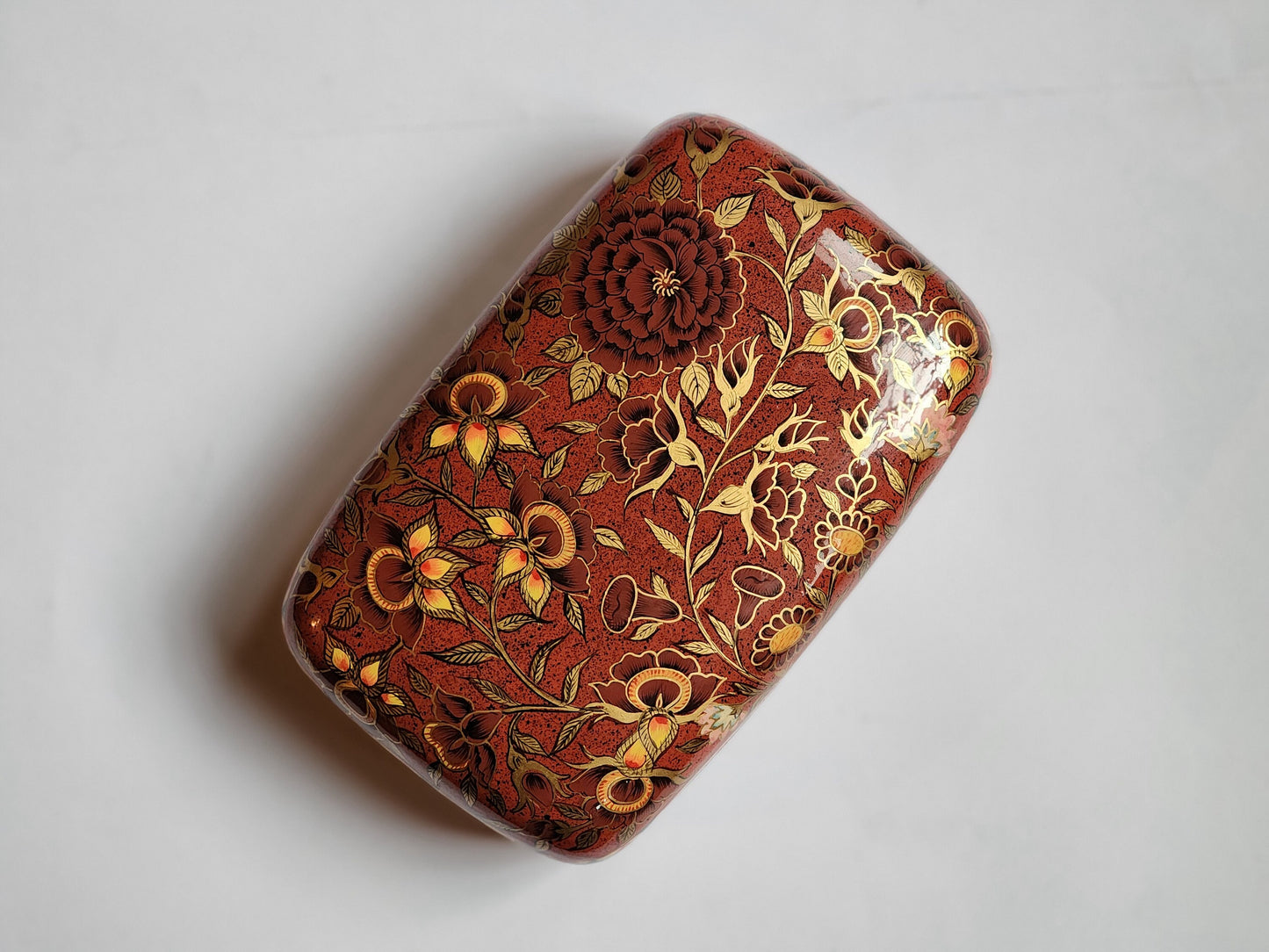 Red floral jewelry box as engagement ring box gift for her-