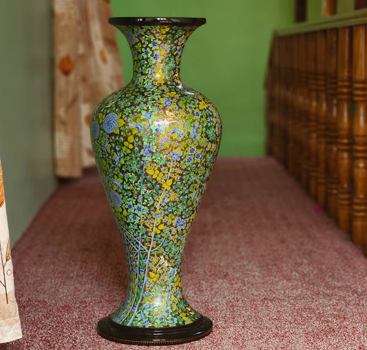 real gold vase,paper mache vase, original ethnic art, Kashmir art, real art of Kashmir