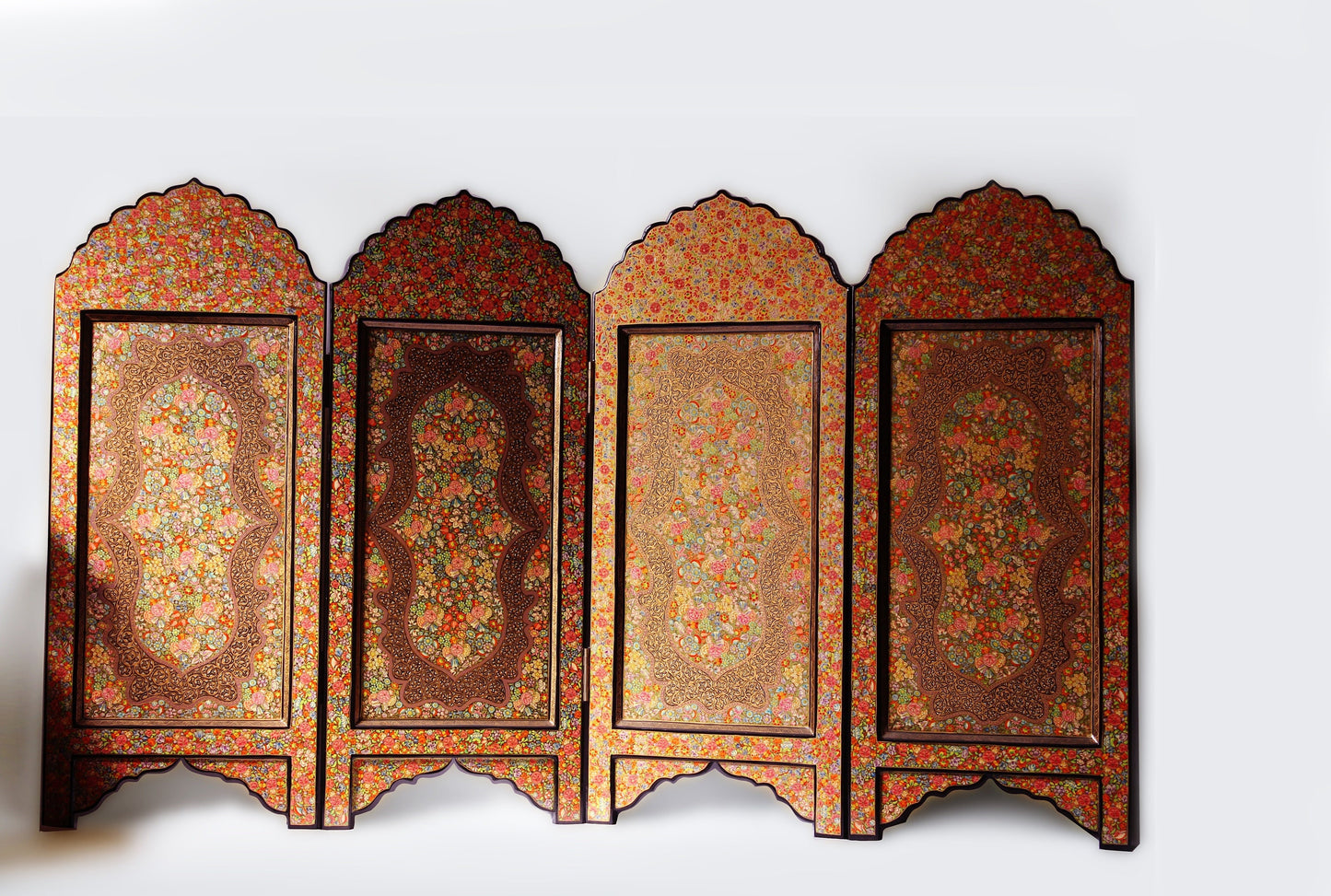 Kashmiri Wall Art Room Divider with fine Hazara floral paintings in a very unique decor style