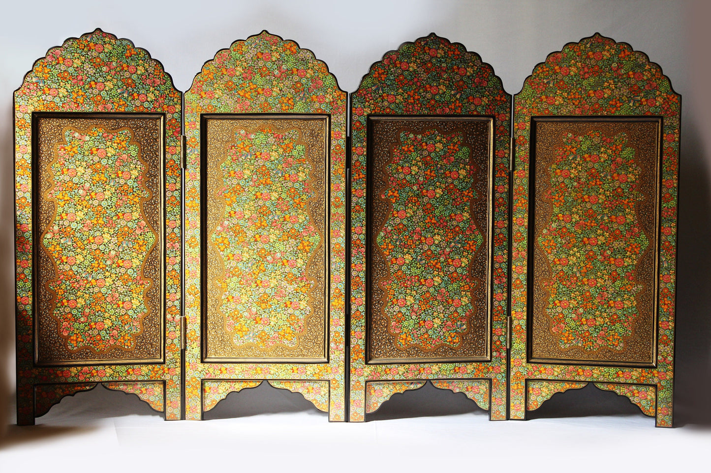 Kashmiri Wall Art Room Divider with fine Hazara floral paintings in a very unique decor style