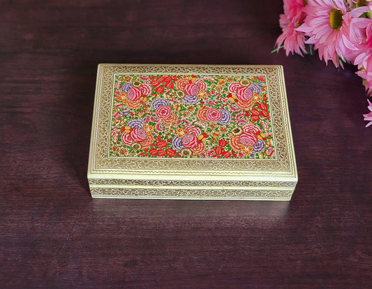 Arts and Crafts hand painted box, A bridal shower gift keepsake box one of a kind-