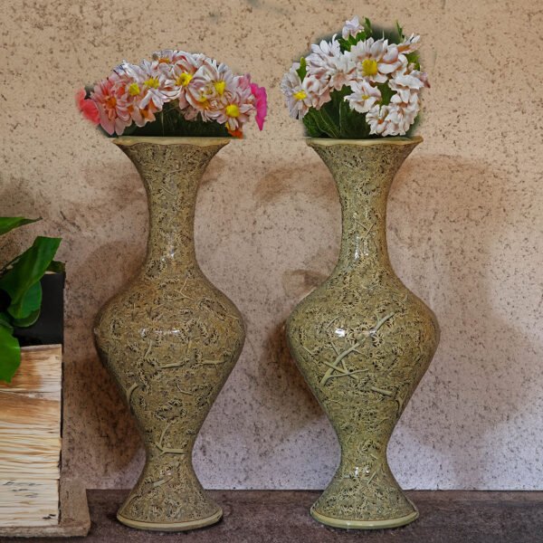 Natural enamel brass vases