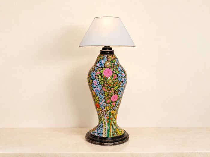 Handmade Paper Mache Floor Lamp from Kashmir-DeskLit -Illuminate Your Space with the Real Gold Artistry