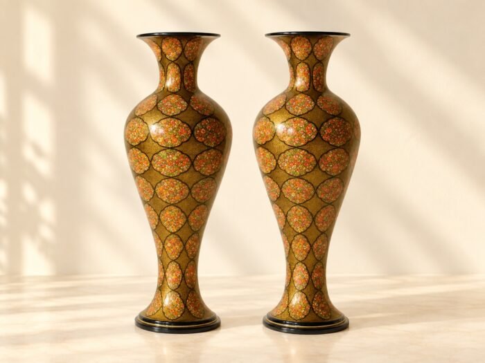 Eternal Blossoms Vase – Kashmiri Handcrafted Paper Mache Decor