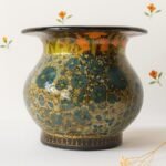 Vintage Real Gold Antique Round Vase - Handmade Paper Mache Painted in Kashmir India,