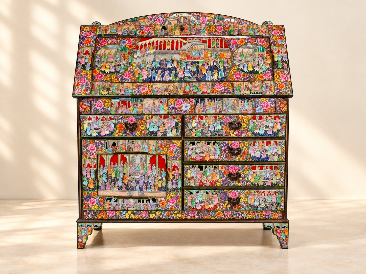 Kashmiri Miniature Painted Cabinet