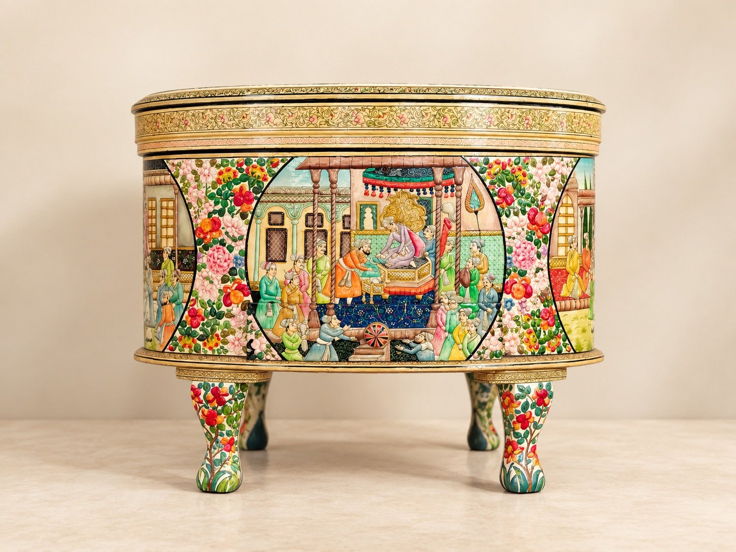 Mughal Miniature Painted Chest