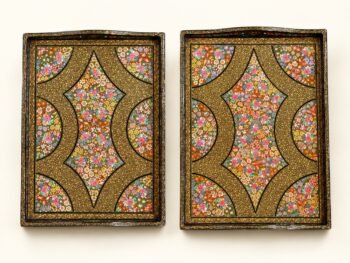 Ornate Floral Lacquer Trays