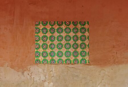 Hand-Painted
Indo-Persian Wooden Panel 3 feet x 2 feet- Geometric Floral with Roses