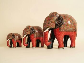 Exquisite Elephant Figurine Family of 3 Sculptures: Elevate Your Home Decor