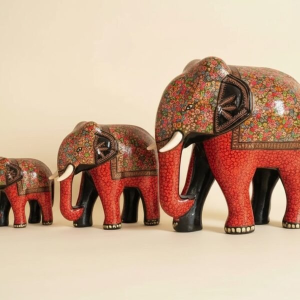 Exquisite Elephant Figurine Family of 3 Sculptures: Elevate Your Home Decor