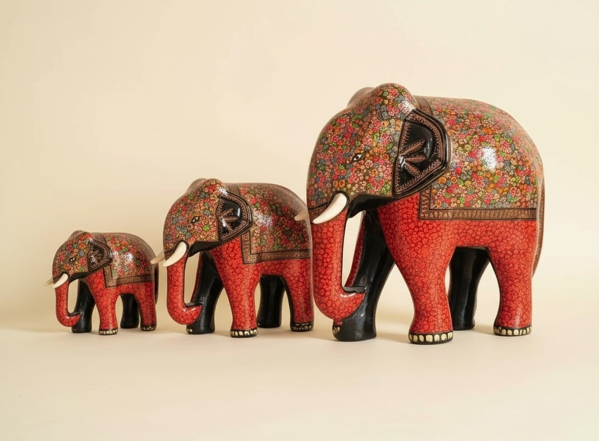 Exquisite Elephant Figurine Family of 3 Sculptures: Elevate Your Home Decor