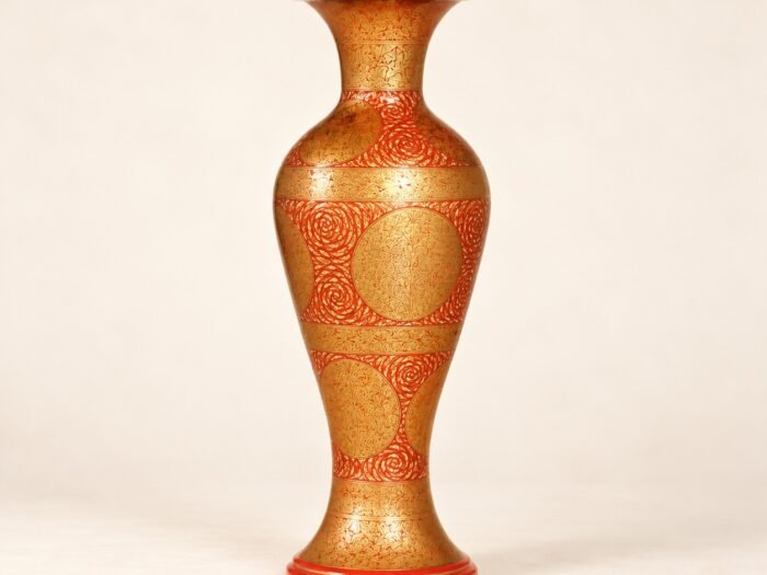 Kashmiri Paper Mache Vase – Handcrafted Floral Living Room Decor