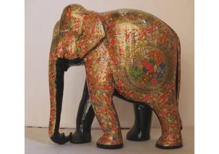Hand-Carved
Painted Elephant Sculpture - Wooden Elephant Statue Artwork for Sale