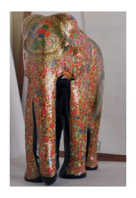 Hand-Carved
Painted Elephant Sculpture - Wooden Elephant Statue Artwork for Sale