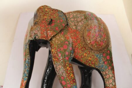 Hand-Carved
Painted Elephant Sculpture - Wooden Elephant Statue Artwork for Sale