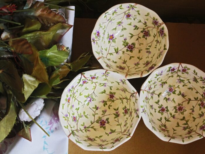 Paper
mache bowl set of 3 kitchen decor new home gift-