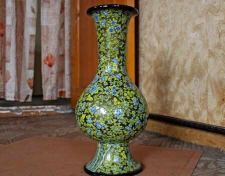 Gold
vase fall room decor gift for bride wedding hand painted with real gold
colors in Kashmir-