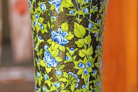 Gold
vase fall room decor gift for bride wedding hand painted with real gold
colors in Kashmir-