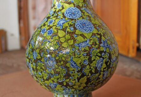 Gold
vase fall room decor gift for bride wedding hand painted with real gold
colors in Kashmir-