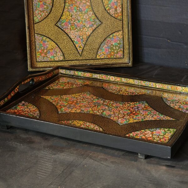 Personalized Vanity Tray Set with Artistic Design for Kitchen or Desk (2 Pieces, Larger Piece 40cm x 30cm)