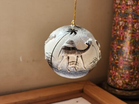 Christmas
Gift Paper Mache Hanging Balls Decor - Embossed Desert Art Theme