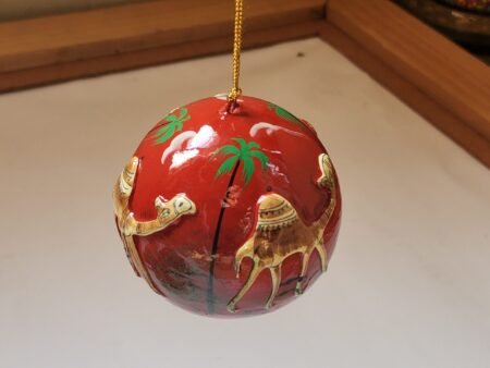 Christmas
Gift Paper Mache Hanging Balls Decor - Embossed Desert Art Theme