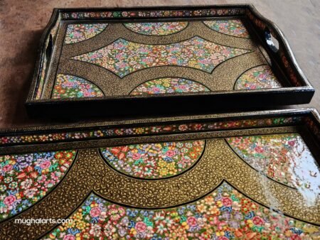 Personalized
Vanity Tray Set with Artistic Design for Kitchen or Desk (2 Pieces, Larger
Piece 40cm x 30cm)