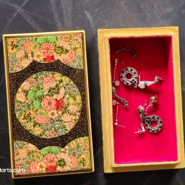 Vintage Real gold jewelry box Kashmir jewelry storage holiday decor-