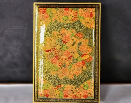 Gold
painted custom ring boxes for women, jewelry storage anniversary gift
handmade from Kashmir papier mache-