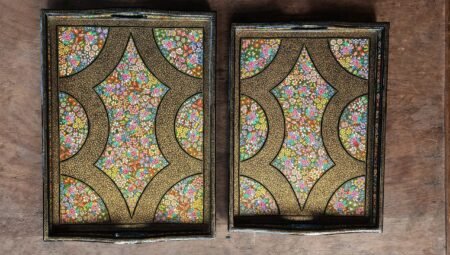 Personalized
Vanity Tray Set with Artistic Design for Kitchen or Desk (2 Pieces, Larger
Piece 40cm x 30cm)