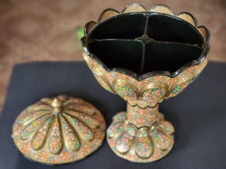 Rotating
bowl Handmade in Kashmir, Paper mache home decor-