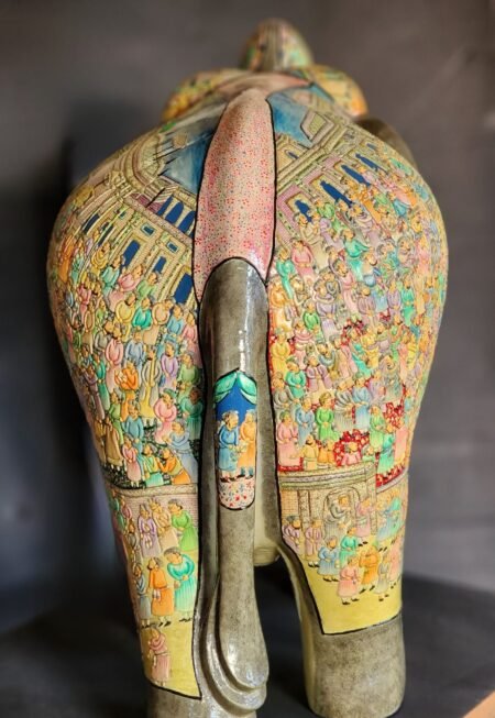 Majestic
Mughal Elephant Sculpture – Paper mache decor ( sold as a pair )
