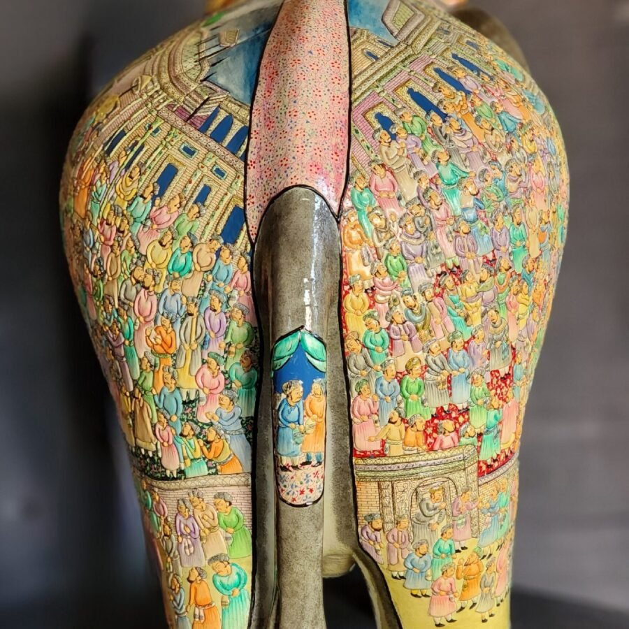 Majestic
Mughal Elephant Sculpture – Paper mache decor ( sold as a pair )