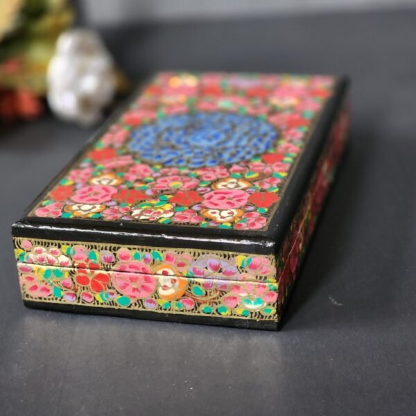 Eco-Friendly Floral Gold Ring Box – Handcrafted Beauty from Kashmir, India